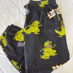 Nickelodeon Black Joggers with Neon Green Reptar Accents